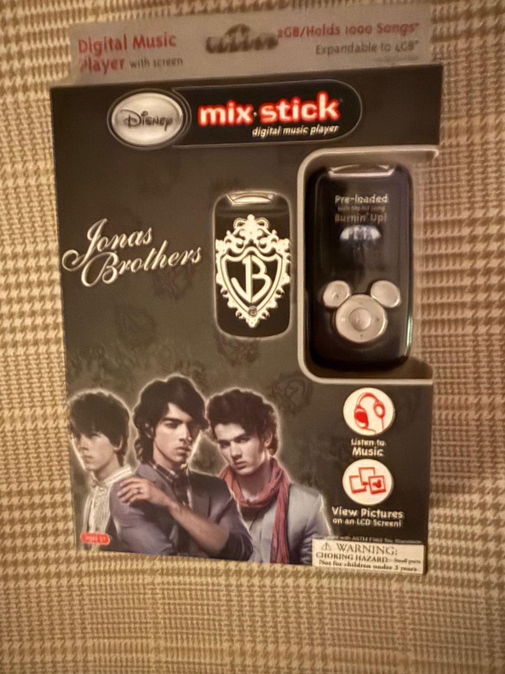 Disney Mix Stick Jonas Brothers Digital Music Player 2008 Holds 500 song 1GB New